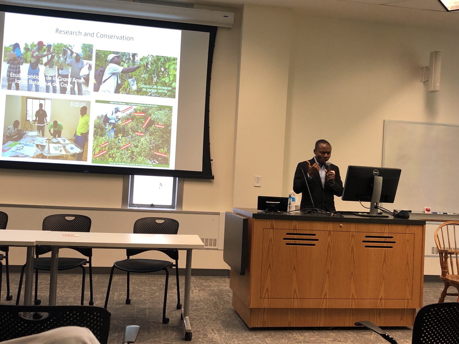 University lecture on Haiti research, conservation, and building institutions